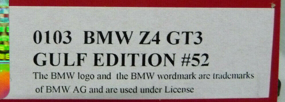 NSR -  1:32 0103AW BMW Z4 GT3 Gulf Edition No.52 slot car also suits  scalextric/carrera