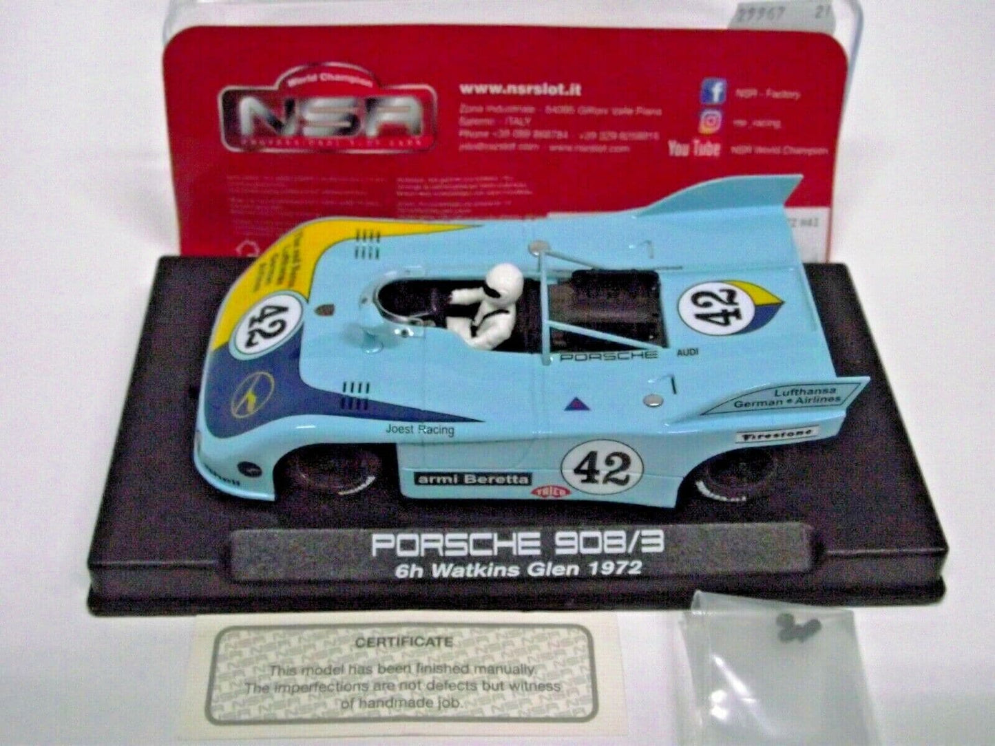 NSR -  1:32 0104 Porsche 908/3 Watkins Glen 6h 1972 No.42 slot car also suits  scalextric/carrera