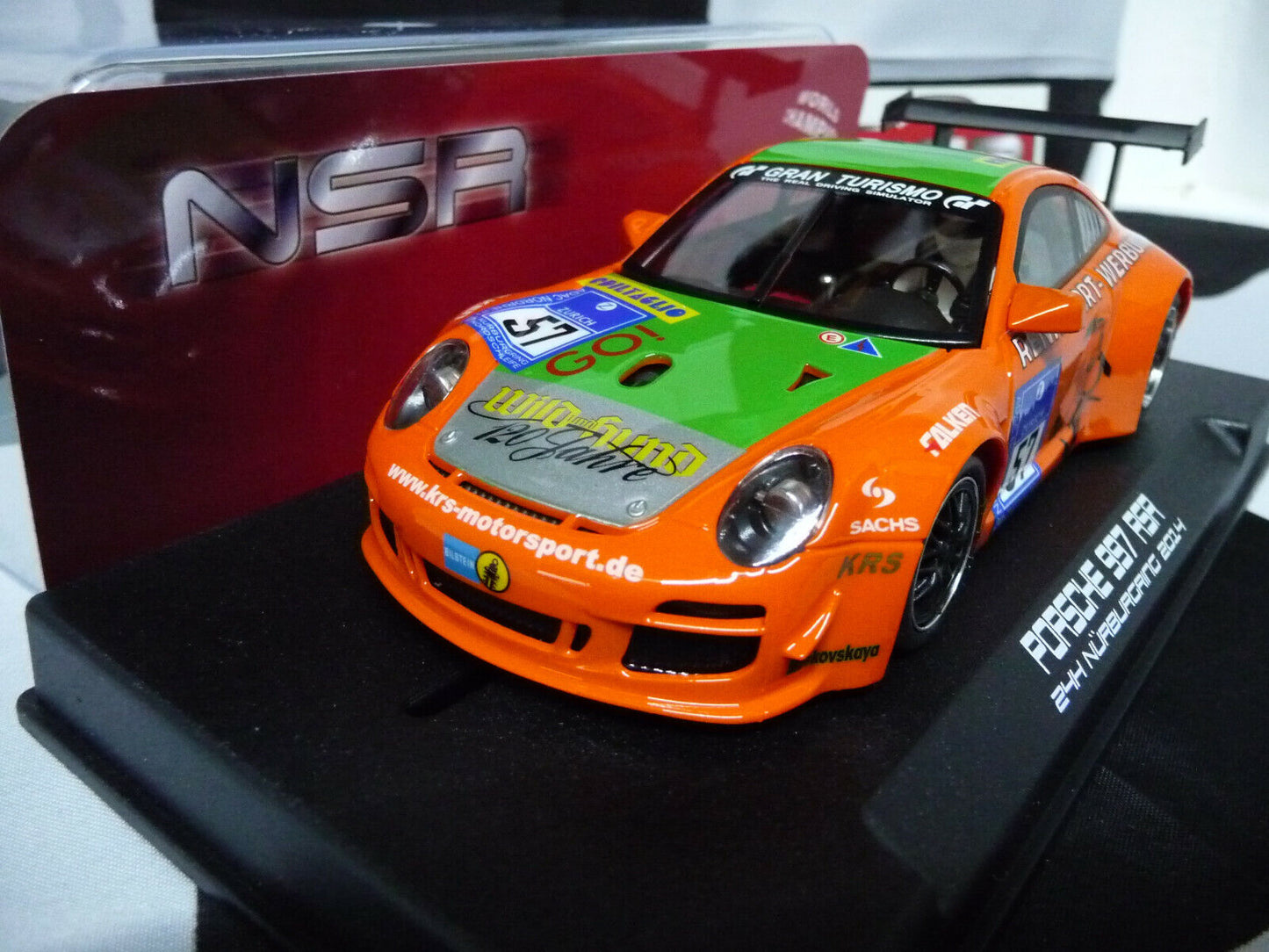 NSR -  1:32 0110AW Porsche 997 RSR N/Berg 2014 24H No.57 slot car also suits  scalextric/carrera