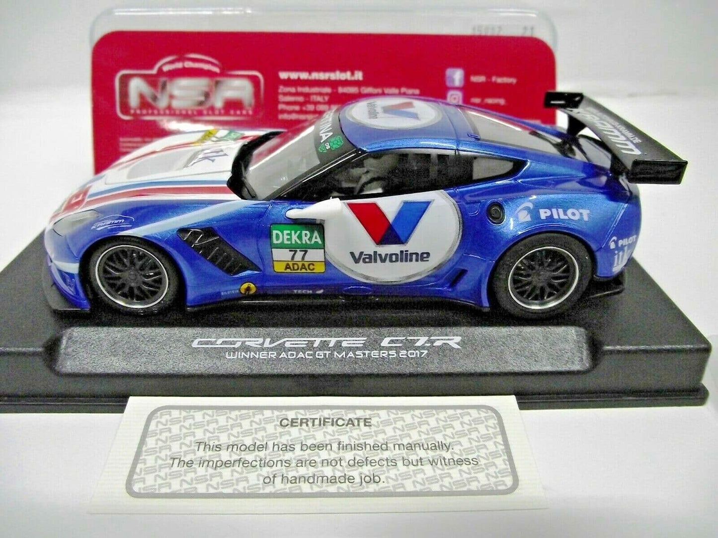 NSR - 1:32 0113 Corvette C7R Win.Adac GT Master 17 No.77 slot car also suits scalextric/carrera