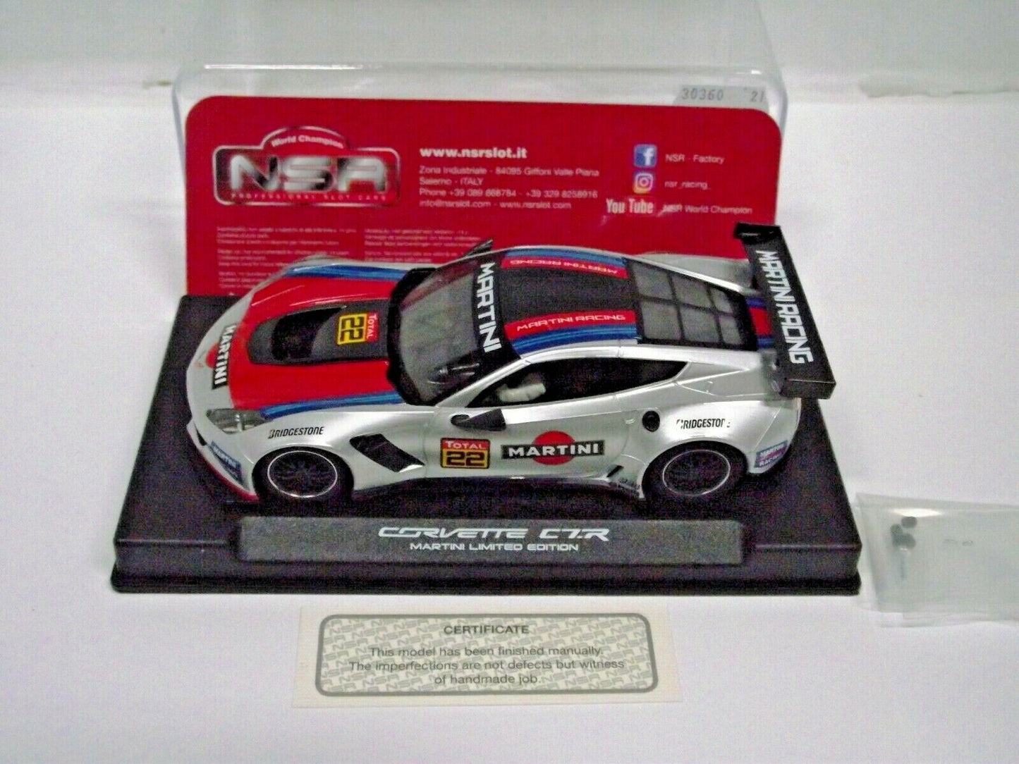 NSR -  1:32 0160AW Corvette C7R Martini Racing Grey No.22 slot car also suits  scalextric/carrera