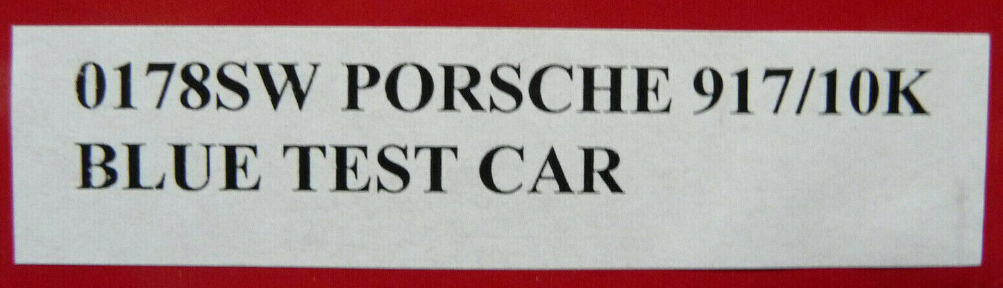 NSR -  1:32 0178SW Porsche 917/10K Blue Test Car slot car also suits  scalextr/carrera