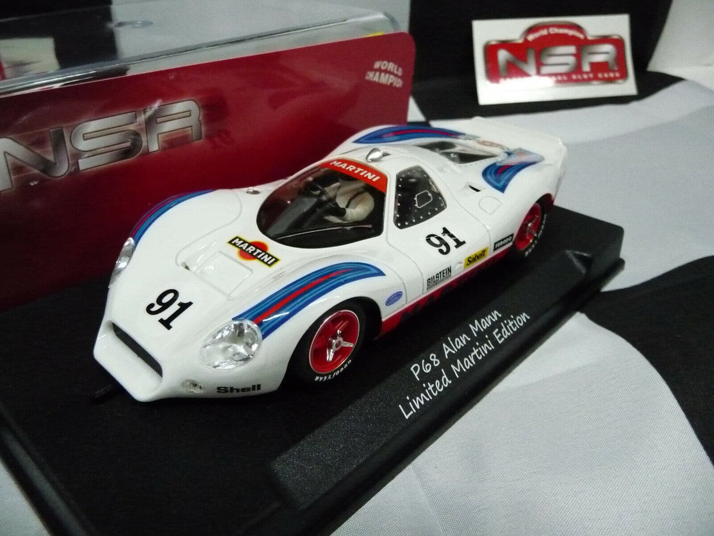 NSR -  1:32 0191SW P68 FORD Martini Racing WHITE No.91 slot car also suits  scalex/carrera