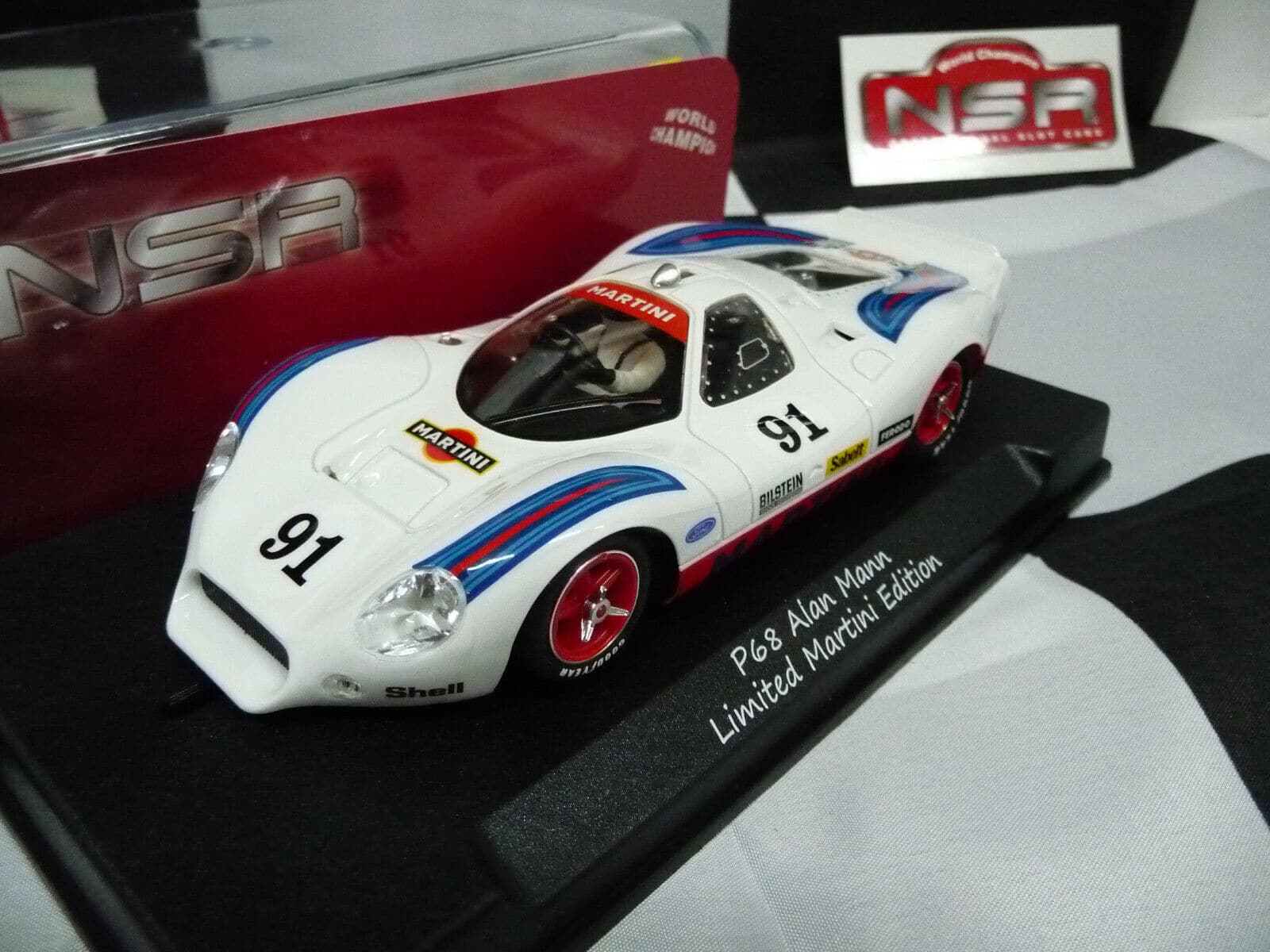 NSR - 1:32 0191SW P68 FORD Martini Racing WHITE No.91 slot car also suits scalex/carrera
