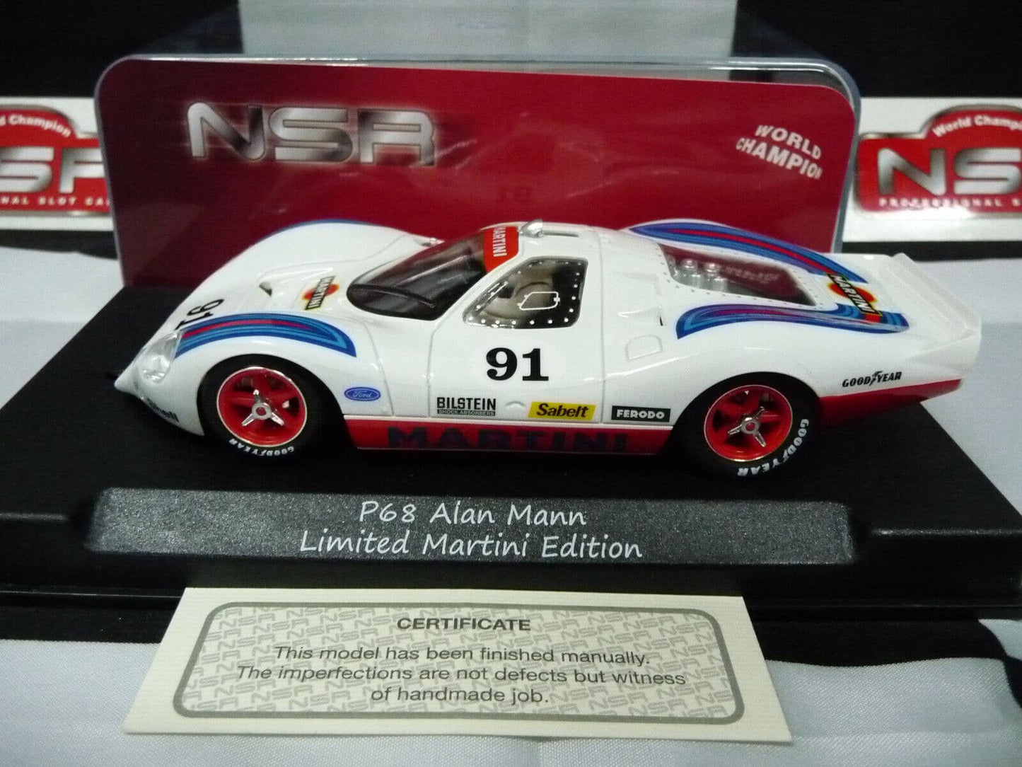 NSR -  1:32 0191SW P68 FORD Martini Racing WHITE No.91 slot car also suits  scalex/carrera