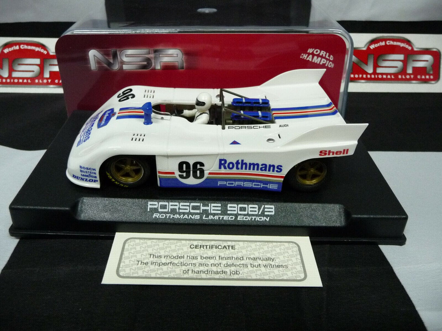 NSR -  1:32 0196SW Porsche 908/3 Rothmans Limited Ed No.96 slot car also suits  scalextric/carrera