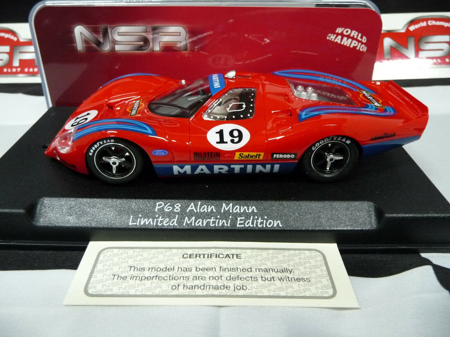 NSR -  1:32 0219SW P68 FORD Martini Racing RED No.19 slot car also suits  scalex/carrera
