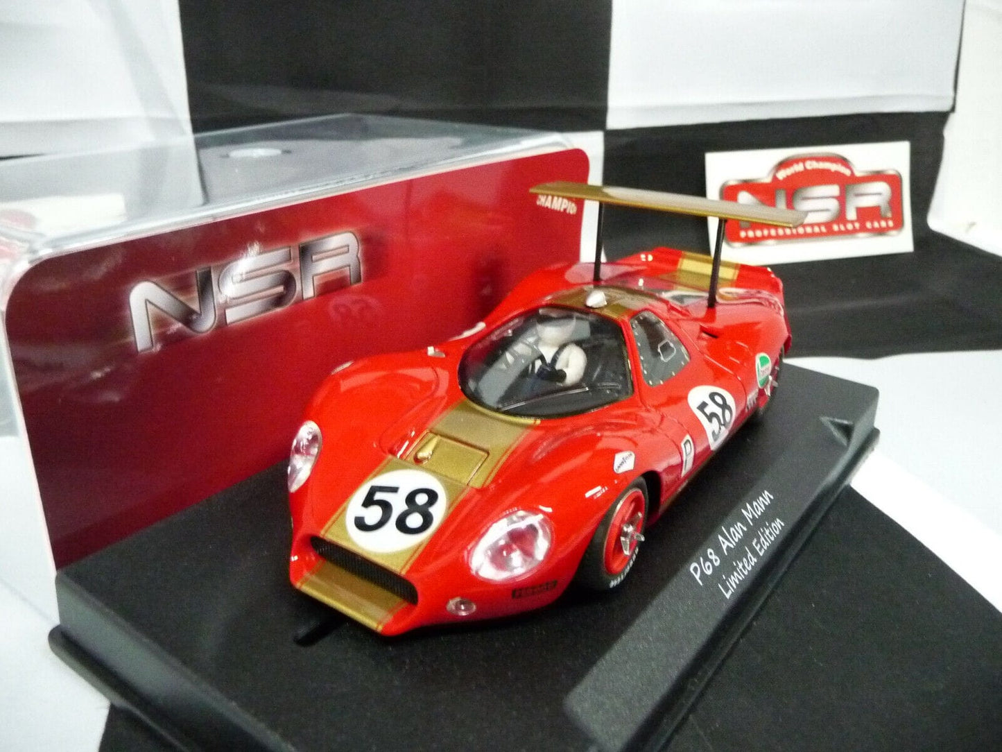 NSR -  1:32 1146SW P68 BOAC 500 A.Mann 1969 No.58 slot car also suits  scalex/carrera