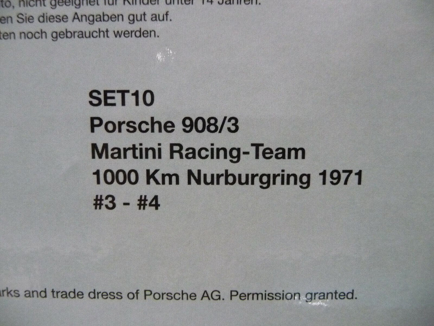 NSR -  1:32 SET10 Porsche 908/3 1000km Nurburgring 71 Martini slot car also suits  Scalex/Carrera