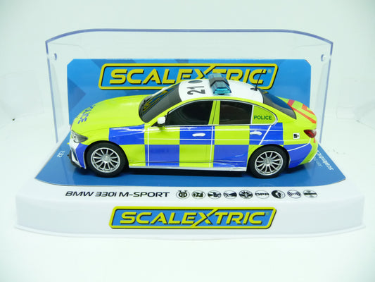 Scalextric -  C4165 BMW 330i M Sport Police Edition slot car also suits Carrera