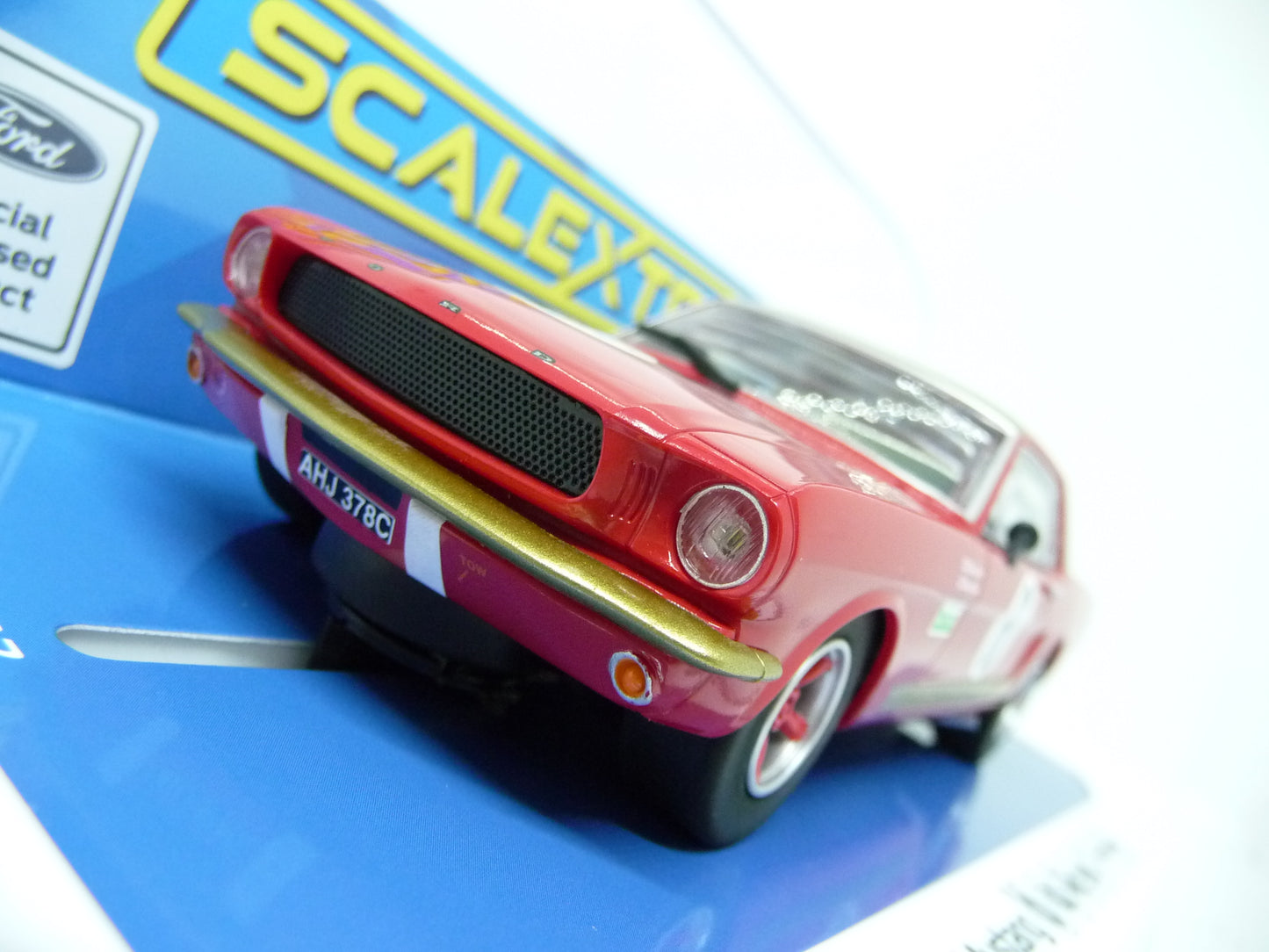 Scalextric -  C4339 Ford Mustang Alan Mann Henry Mann and Steve Soper slot car also suits Carrera
