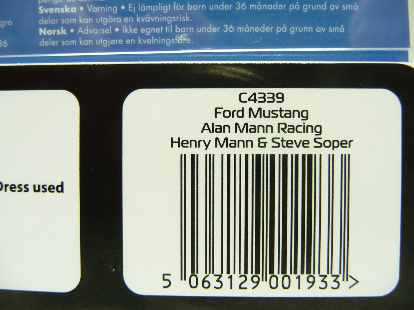Scalextric -  C4339 Ford Mustang Alan Mann Henry Mann and Steve Soper slot car also suits Carrera