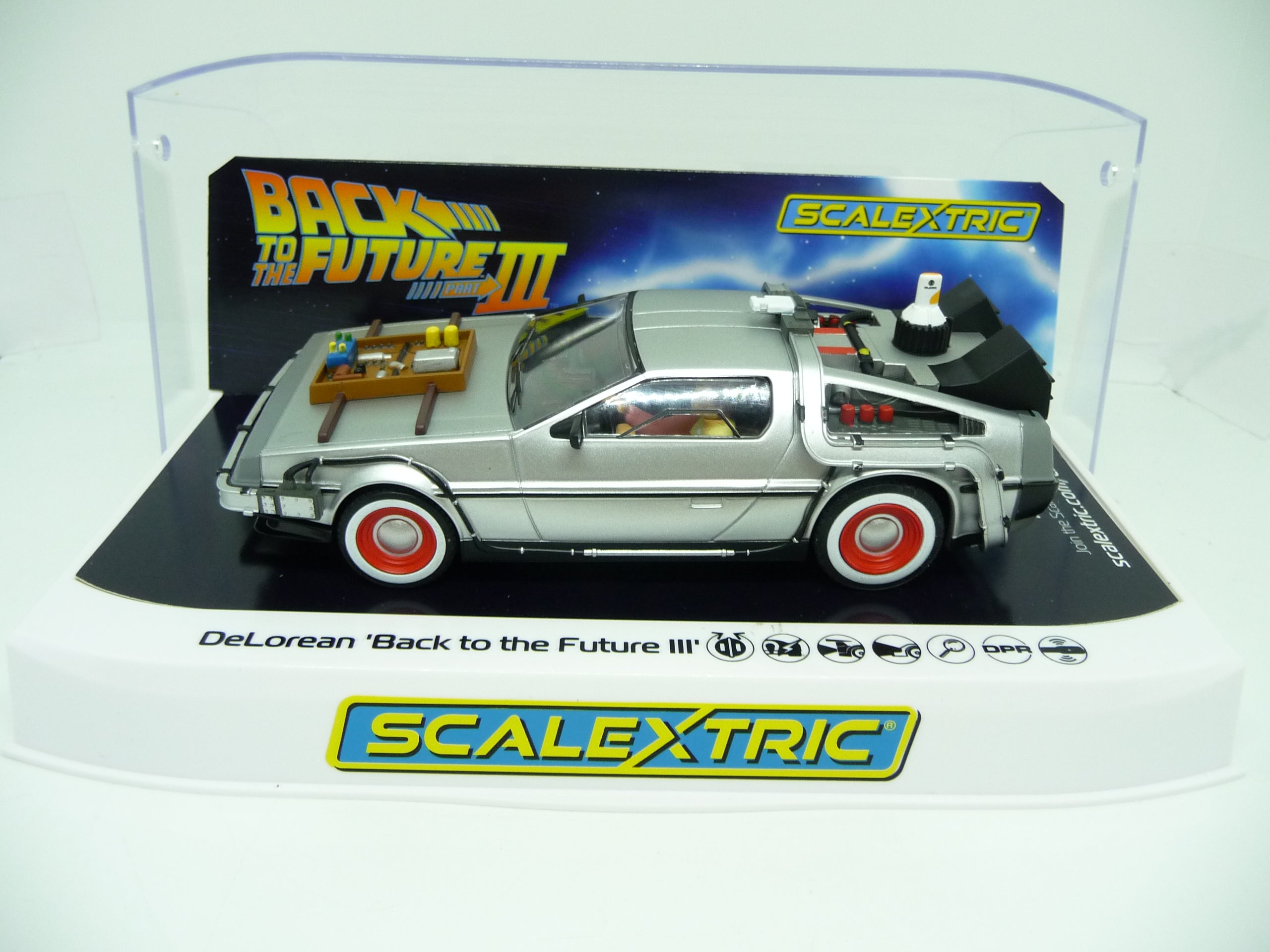 Scalextric - C4307 DeLorean Back to the Future 3 slot car also suits Carrera