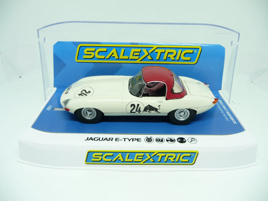 Scalextric -  C4232 Jaguar E Type Goodwood Revival Adrian Newey slot car also suits Carrera