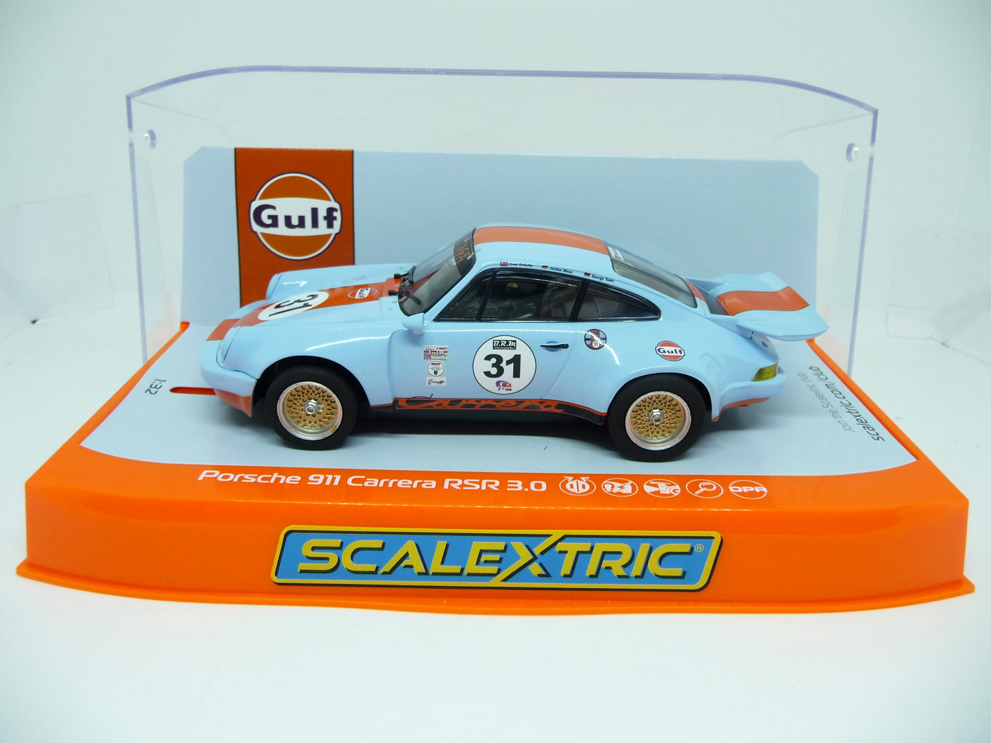 Scalextric -  C4304 Porsche 911 Carrera RSR 3 0 Gulf Edition slot car also suits Carrera