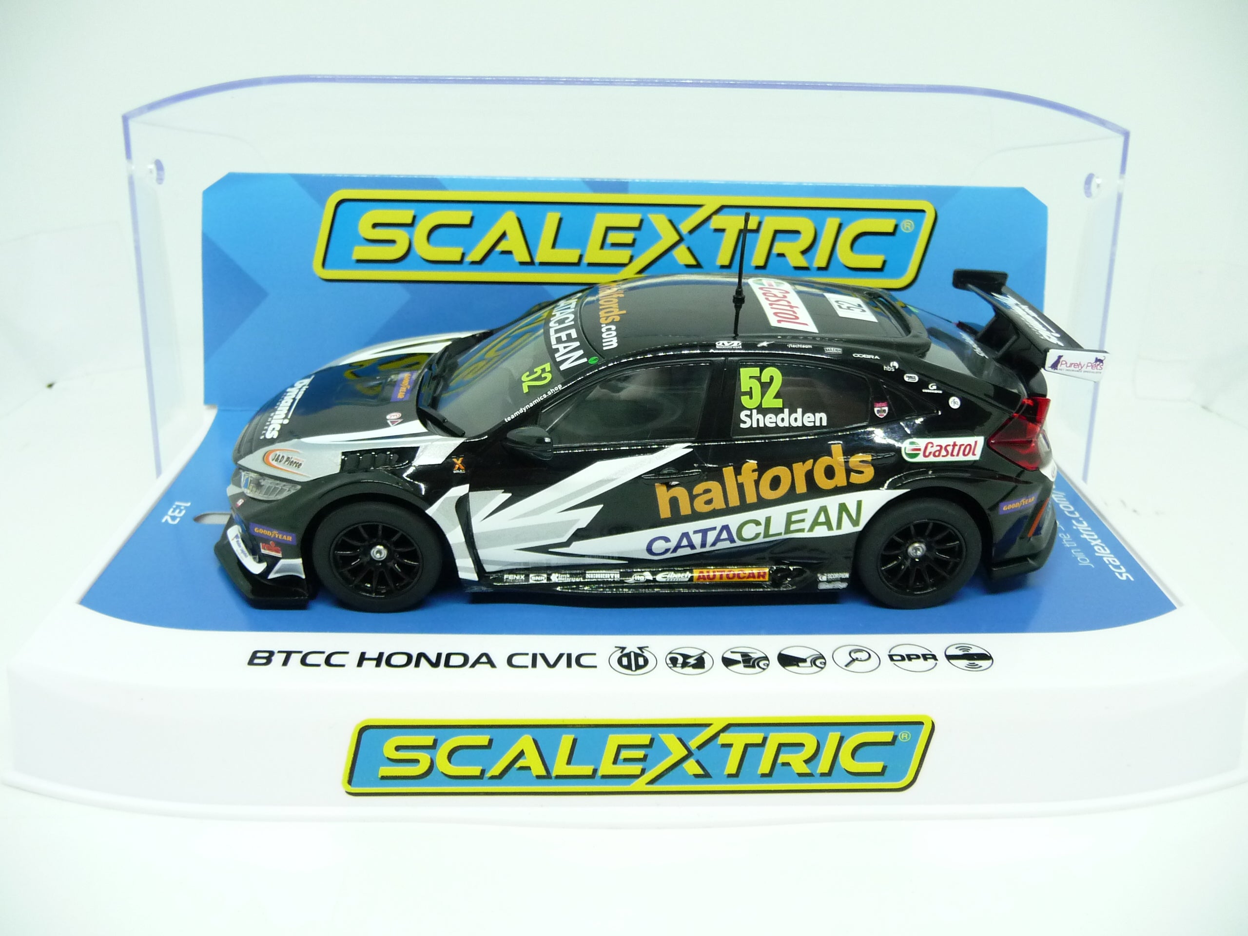 Scalextric - C4297 Honda Civic Type R BTCC 2021 Golden Shedden slot car also suits Carrera