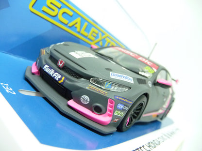 Scalextric -  C4317 Honda Civic Type R BTCC 2021 Jade Edwards slot car also suits Carrera