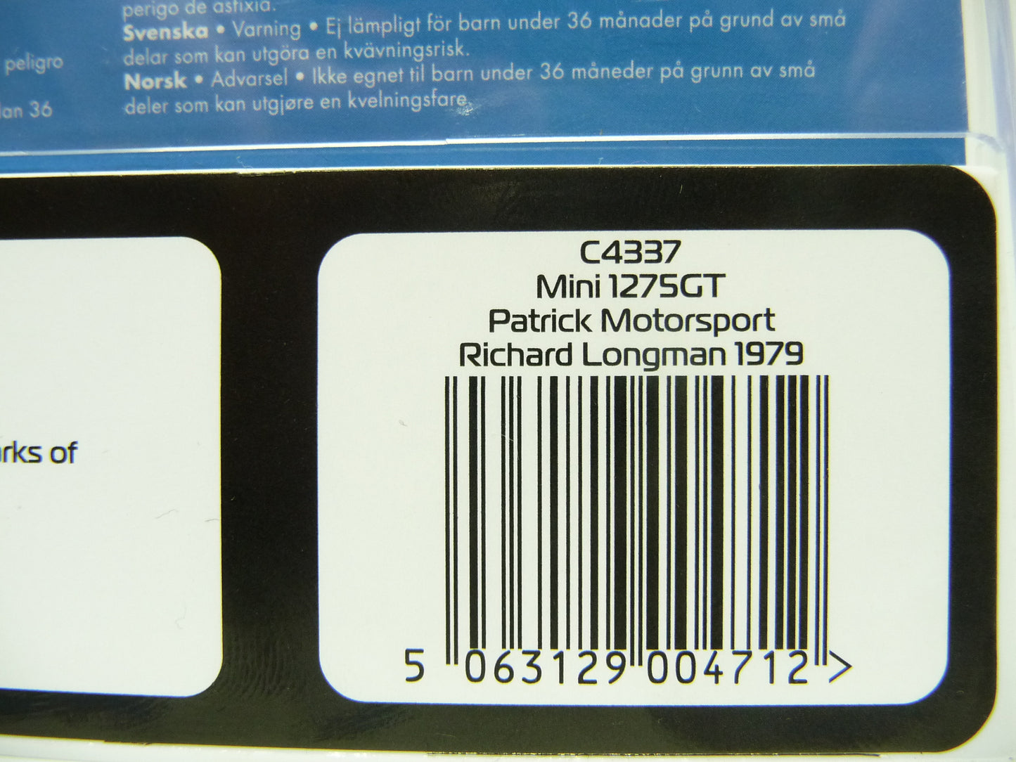 Scalextric -  C4337 Mini 1275gt - Patrick Motorsport - Richard Longman 1979