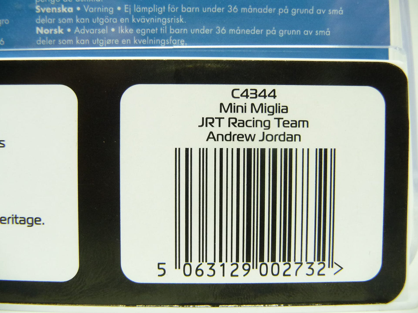 Scalextric -  C4344 Mini Miglia - Jrt Racing Team - Andrew Jordan