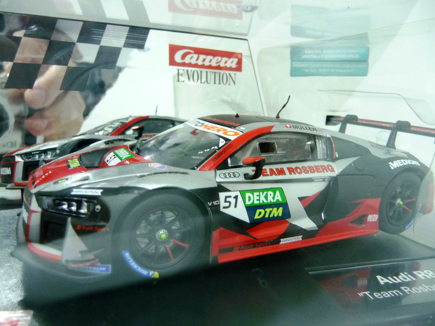 Carrera -  Evolution 1:32 - Audi R8 Lms Gt3 Team Rosberg No.51 DTM 2021 - Slot Car Also Suits Scalextric
