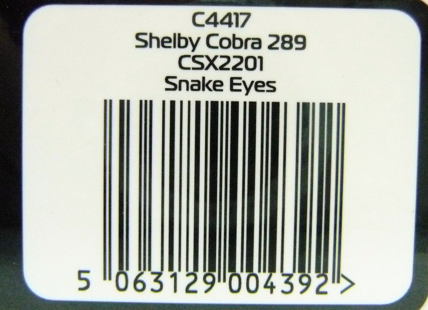 Scalextric -  C4417 Shelby Cobra 289 - Csx2201- Snake Eyes