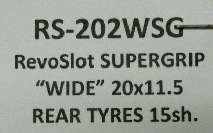 RevoSlot -  RS-202WSG RevoSlot SUPERGRIP WIDE 20x11.5 Rear Tyres 15sh