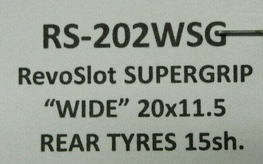 RevoSlot -  RS-202WSG RevoSlot SUPERGRIP WIDE 20x11.5 Rear Tyres 15sh
