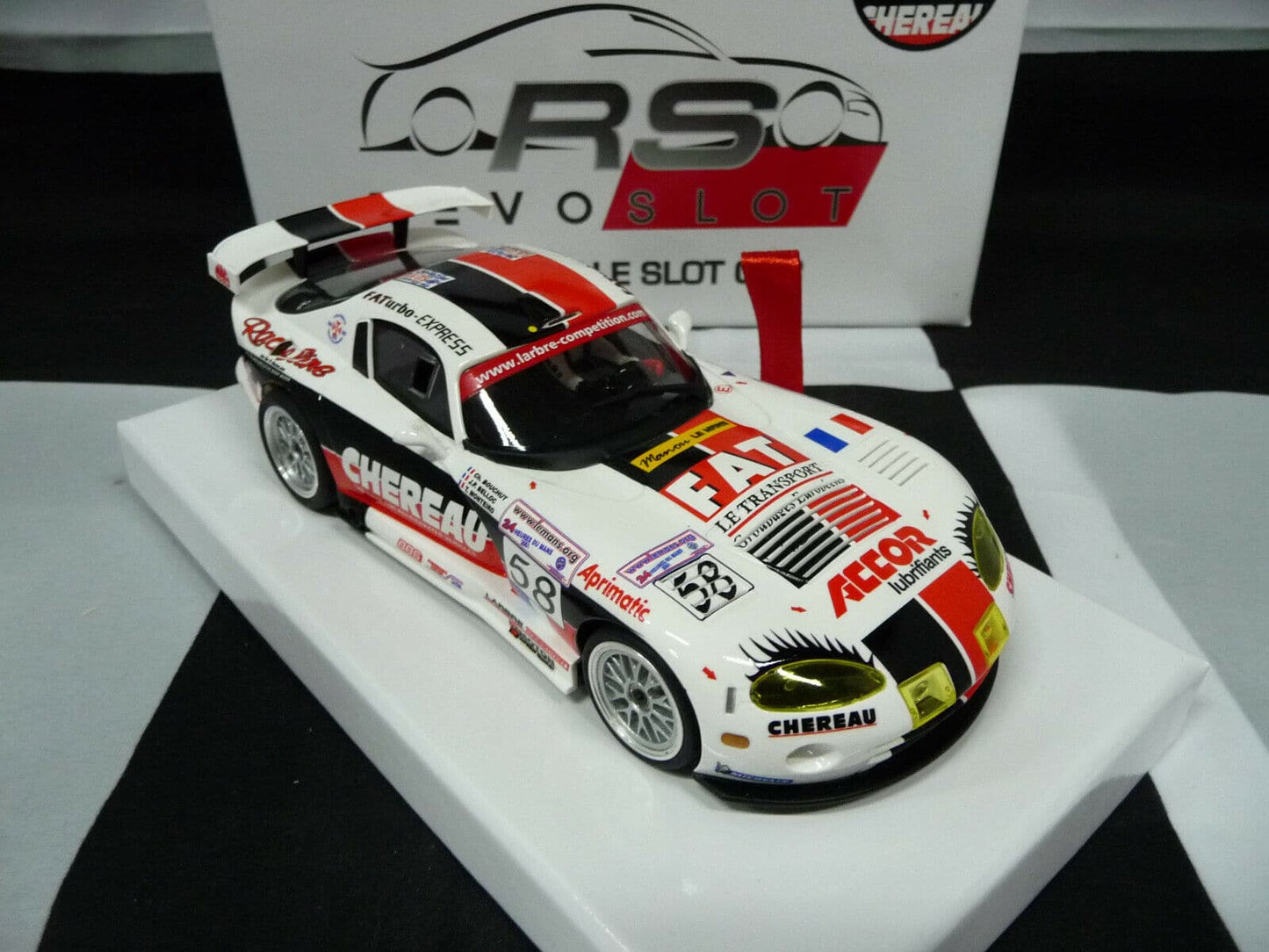 Revoslot -  1:32 RS0034 Dodge Viper Chereu Racing White No58 Scalextric/Carrera