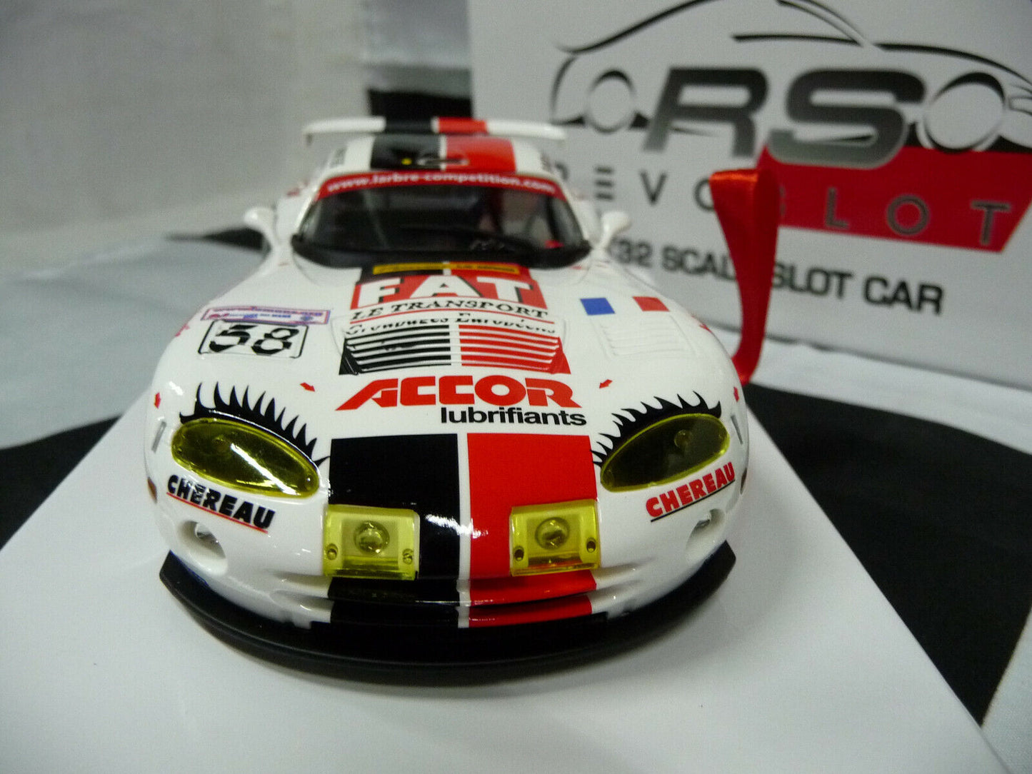 Revoslot -  1:32 RS0034 Dodge Viper Chereu Racing White No58 Scalextric/Carrera