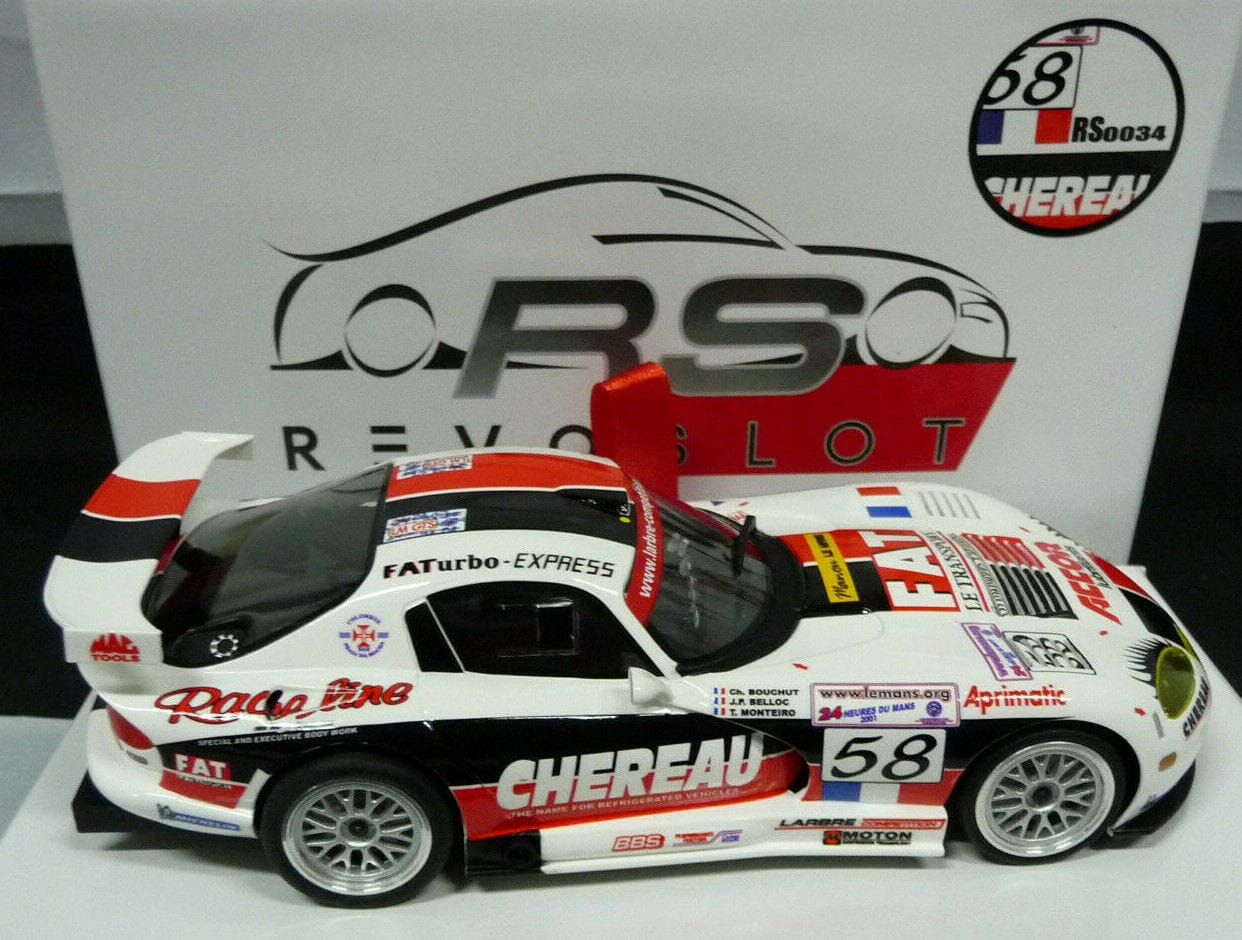 Revoslot -  1:32 RS0034 Dodge Viper Chereu Racing White No58 Scalextric/Carrera