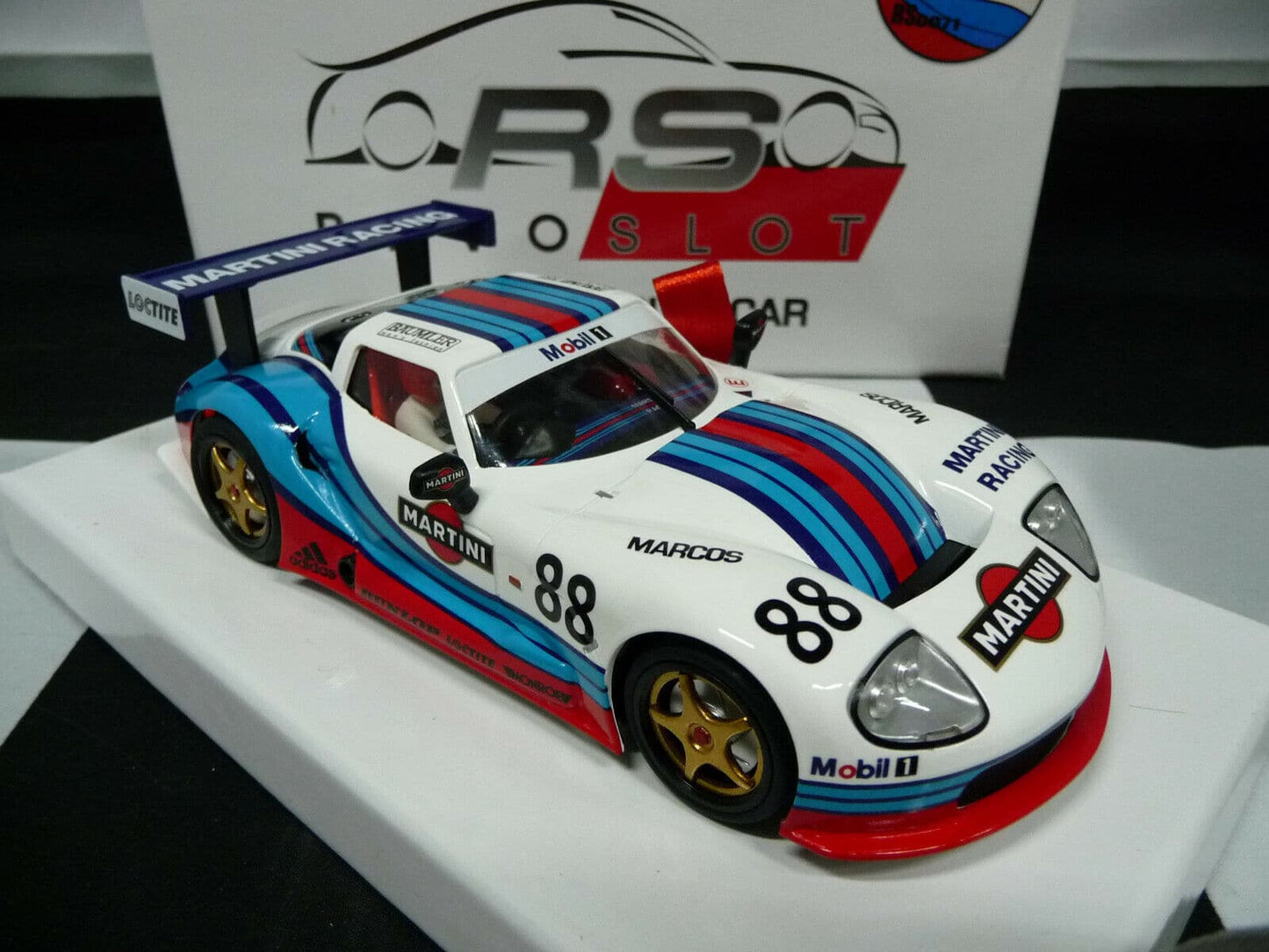 Revoslot -  1:32 RS0071 Marcos Martini Racing White No88 slot car also suits  Scalextric/Carrera