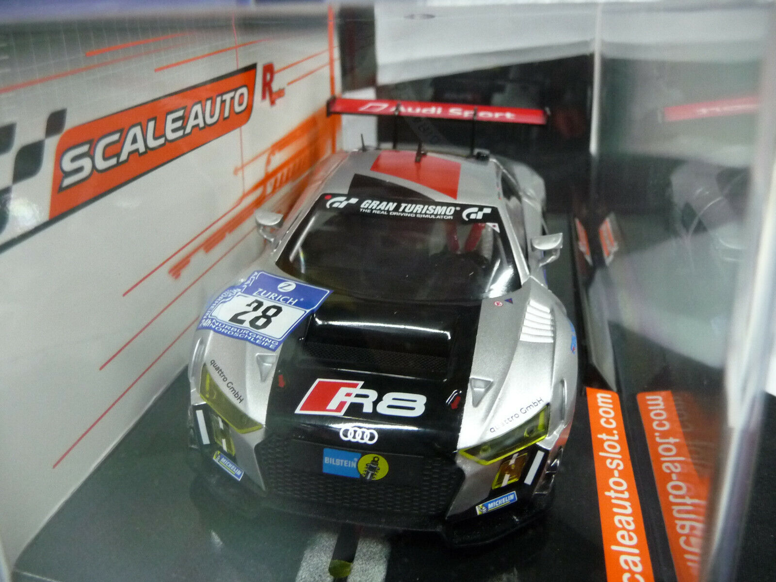 Scaleauto 1:32 SC6163R Audi LMS GT3 No28 slot car also suits Scalextric/Carrera