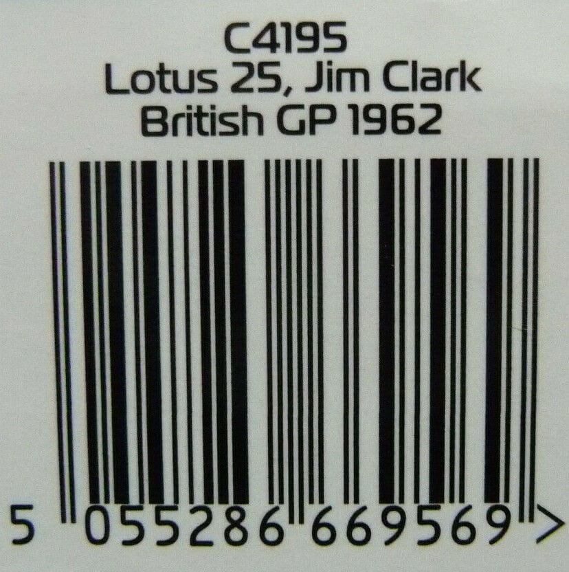 Scalextric -  C4195 1:32 Lotus 25 British  1962 Jim Clark Slot car suit Carrera