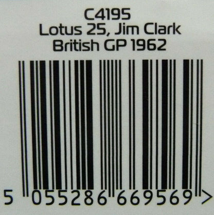 Scalextric -  C4195 1:32 Lotus 25 British  1962 Jim Clark Slot car suit Carrera