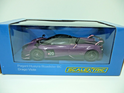 Scalextric -  C4248 1:32 PAGANI HUAYRA ROADSTER DRAGO VIOLA Slot Car Suit Carrera