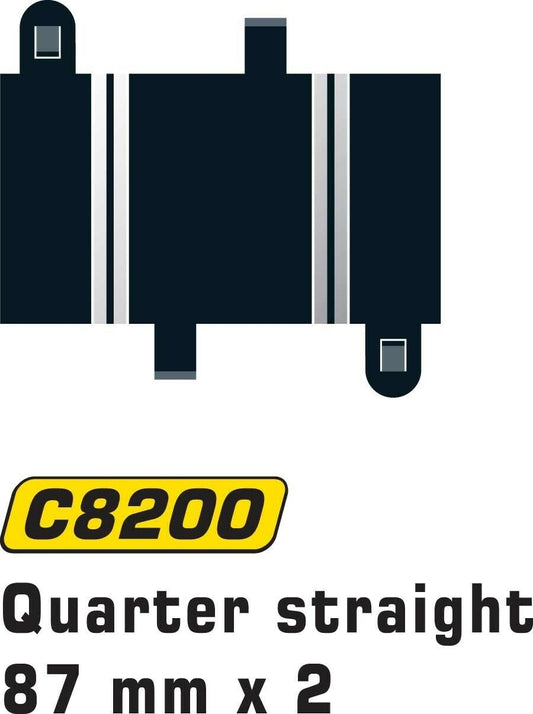 Scalextric -  C8200 Track Extension 87mm - Quarter Straight x2