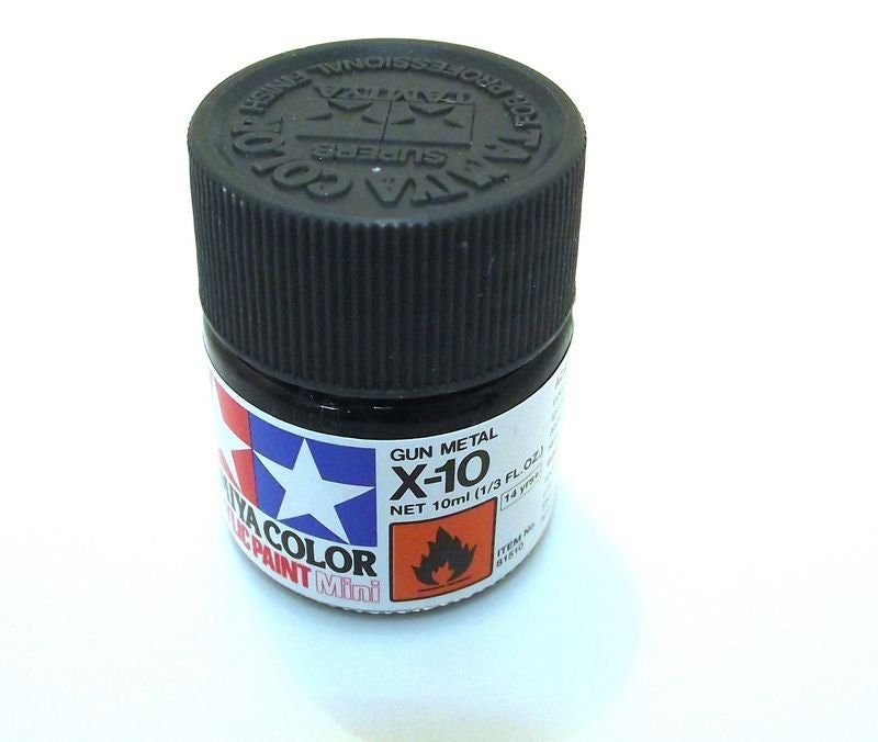 X-10   TAMIYA ACRYLIC PAINT GUN METAL (GLOSS)