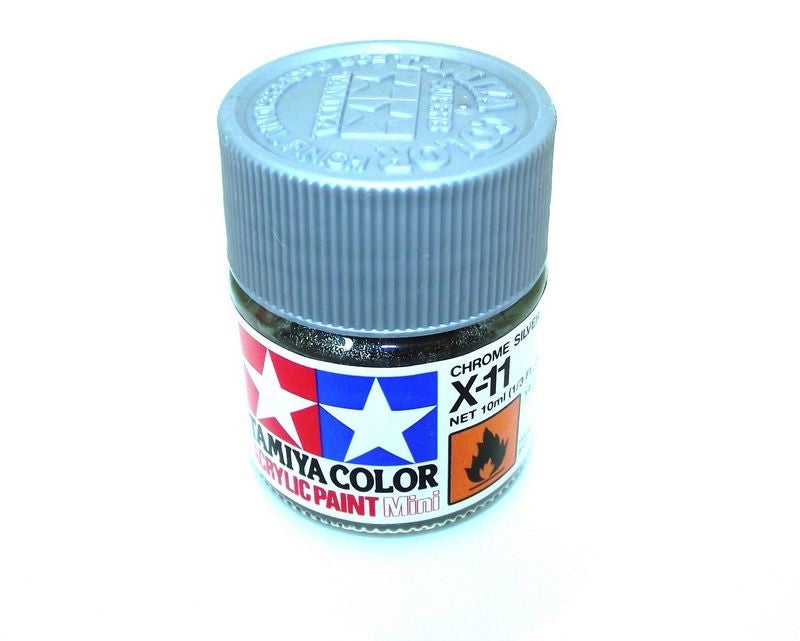 X-11   TAMIYA ACRYLIC PAINT CHROME SILVER (GLOSS)