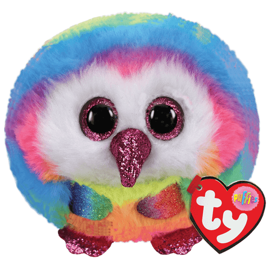Ty - Beanie Boos - Puffies - Owen - Multicolor Owl 10cm