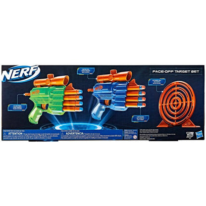 Nerf -  Elite 2.0 Face Off Target Set Includes 2 Toy Foam Dart Blasters & Target & 12 Nerf Elite Darts