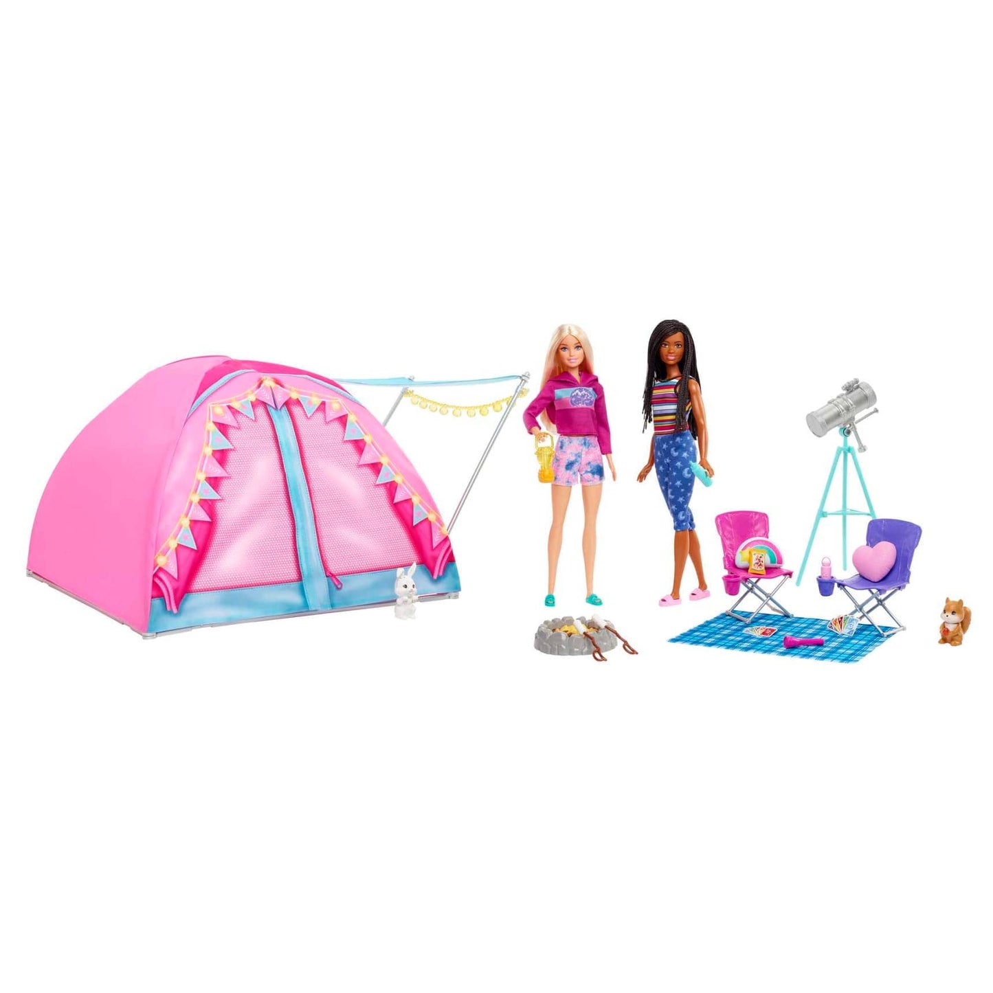 Barbie -  It Takes Two Camping Playset With Tent 2 Barbie Dolls & Accessories