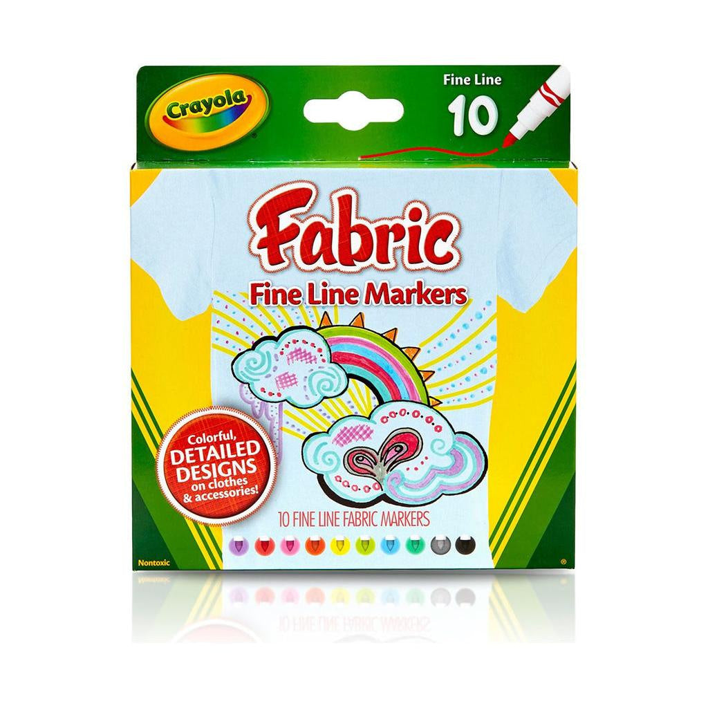 Crayola -  Fine Line Fabric Markers 10 Pack