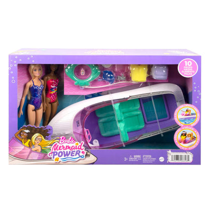 Barbie -  Mermaid Power Dolls & Boat Playset Toy For 3 Year Olds & Up