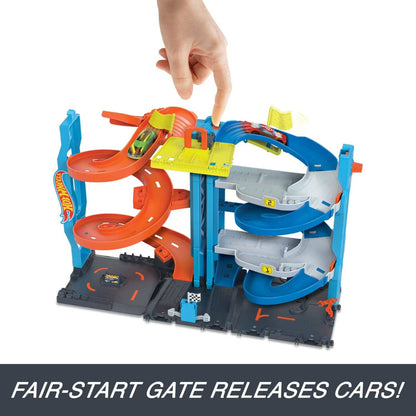 Hot Wheels - ® - City Transforming Race Tower Playset Track Set With 1 Toy Car