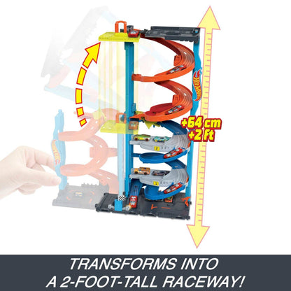 Hot Wheels - ® - City Transforming Race Tower Playset Track Set With 1 Toy Car