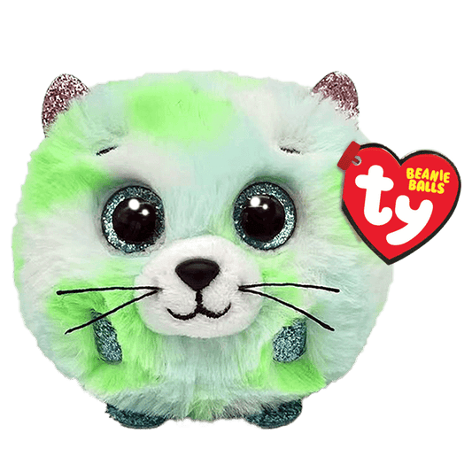 Ty - Beanie Boos - Balls - Evie Green Cat - Puffies