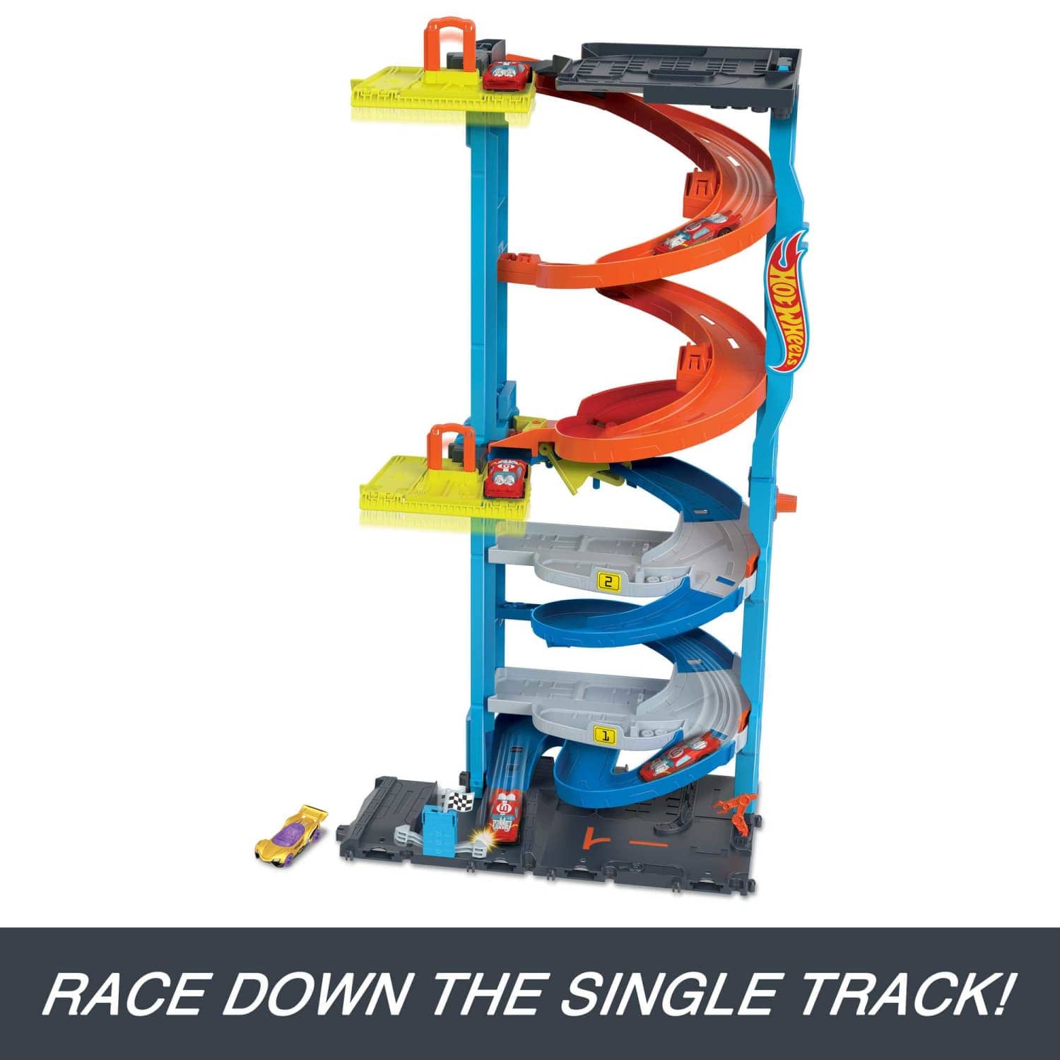 Hot Wheels - ® - City Transforming Race Tower Playset Track Set With 1 Toy Car