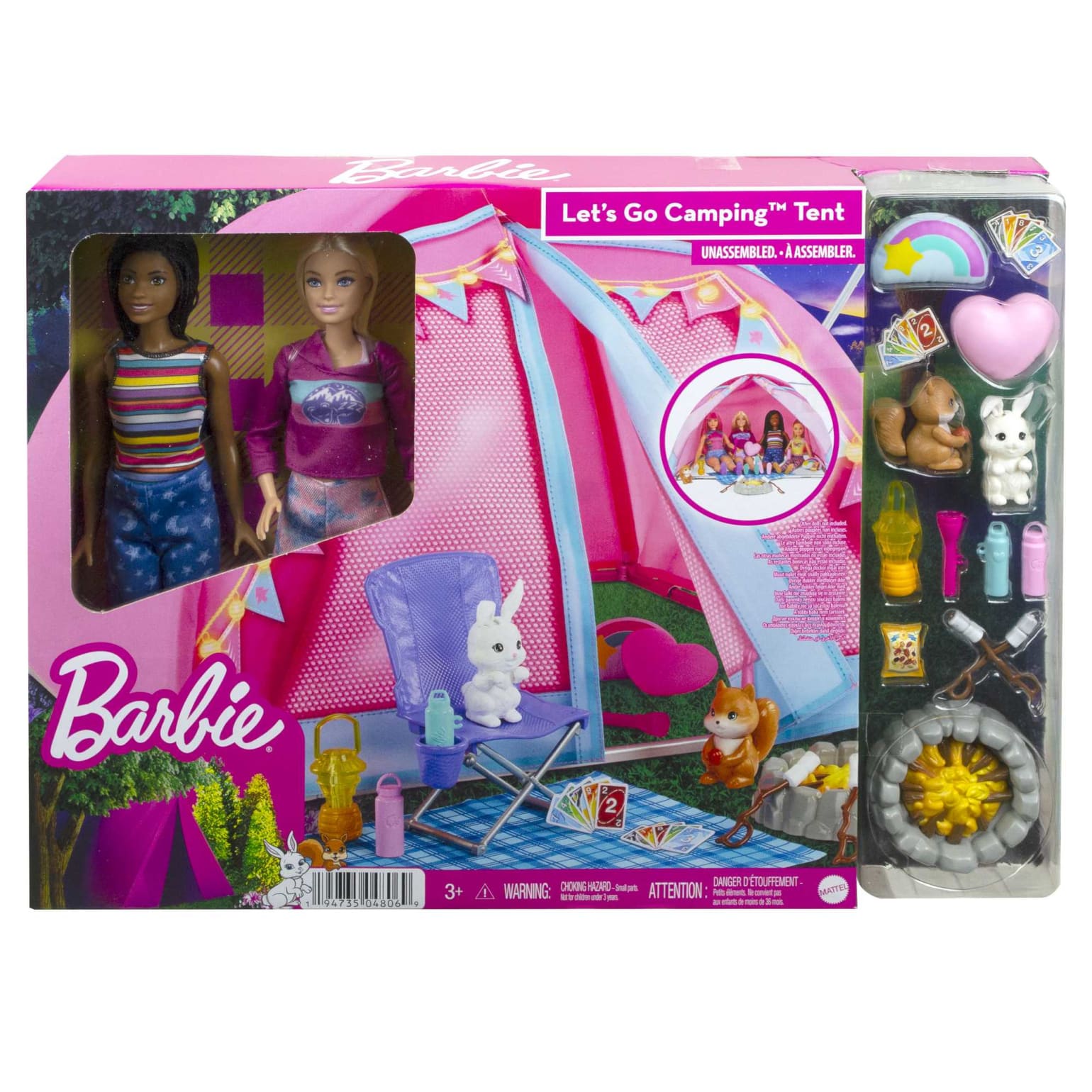 Barbie - It Takes Two Camping Playset With Tent 2 Barbie Dolls & Accessories