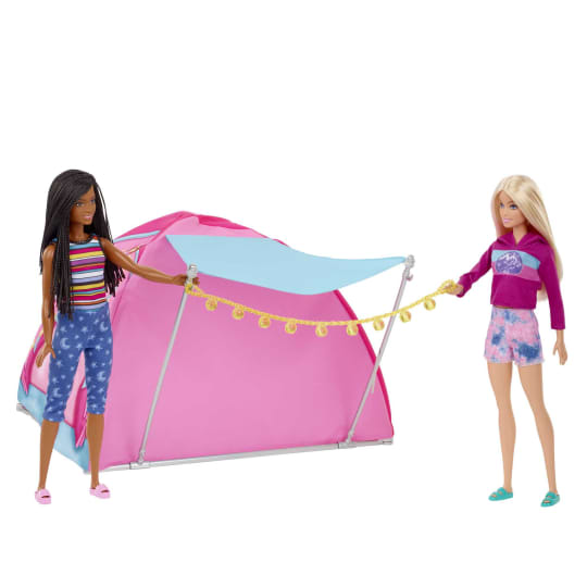Barbie -  It Takes Two Camping Playset With Tent 2 Barbie Dolls & Accessories