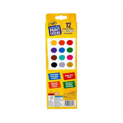 Crayola -  12 Quick Dry Washable Paint Sticks 54